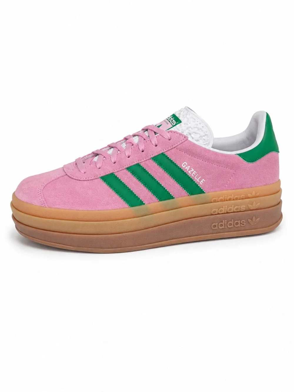 Adidas Gazelle Bold True Pink Green Platform Sneakers Women’s Size 10 EUC!